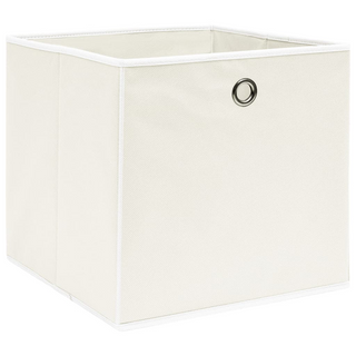 vidaXL Storage Boxes 10 pcs White 32x32x32 cm Fabric - Giant Lobelia