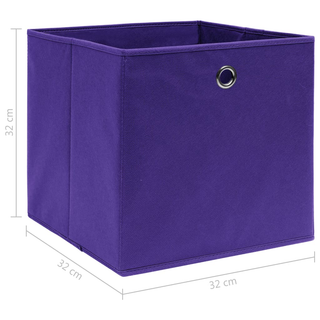 vidaXL Storage Boxes 10 pcs Purple 32x32x32 cm Fabric - Giant Lobelia