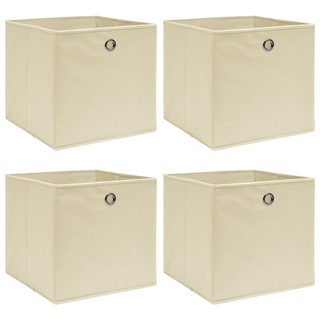 vidaXL Storage Boxes 4 pcs Cream 32x32x32 cm Fabric - Giant Lobelia