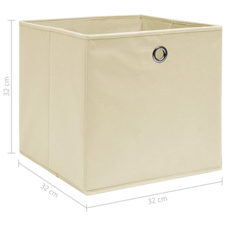 vidaXL Storage Boxes 4 pcs Cream 32x32x32 cm Fabric - Giant Lobelia