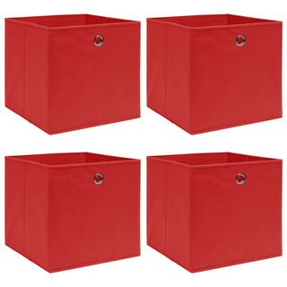 vidaXL Storage Boxes 4 pcs Red 32x32x32 cm Fabric - Giant Lobelia