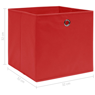 vidaXL Storage Boxes 4 pcs Red 32x32x32 cm Fabric - Giant Lobelia