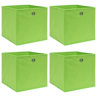 vidaXL Storage Boxes 4 pcs Green 32x32x32 cm Fabric - Giant Lobelia