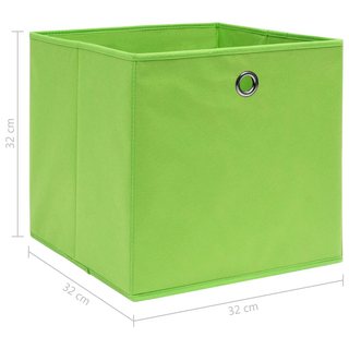 vidaXL Storage Boxes 10 pcs Green 32x32x32 cm Fabric - Giant Lobelia