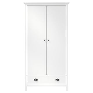 2-Door Wardrobe Hill White 89x50x170 cm Solid Pine Wood - Giant Lobelia