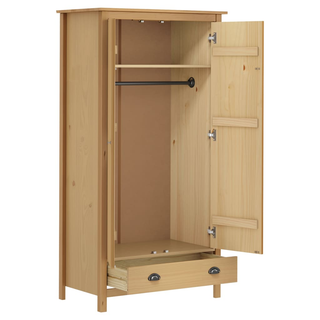 2-Door Wardrobe Hill 89x50x170 cm Solid Pine Wood - Giant Lobelia