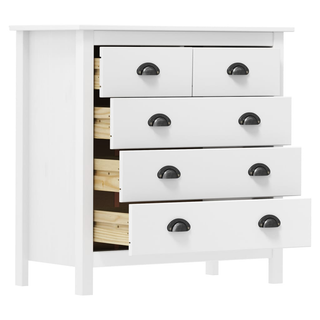 Sideboard Hill White 79x40x80 cm Solid Pine Wood - Giant Lobelia