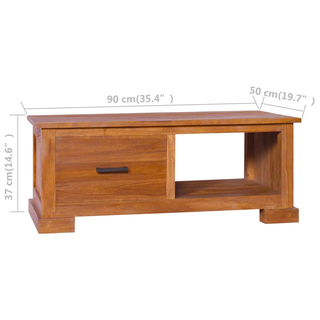 vidaXL TV Cabinet 90x50x37 cm Solid Teak Wood - Giant Lobelia