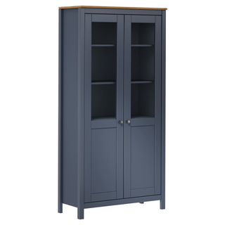 Highboard Hill Grey 85x37x170.5 cm Solid Pine Wood - Giant Lobelia