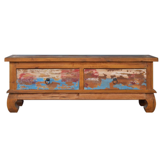 TV Cabinet 110x35x40 cm Reclaimed Teak Wood - Giant Lobelia