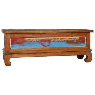 TV Cabinet 110x35x40 cm Reclaimed Teak Wood - Giant Lobelia