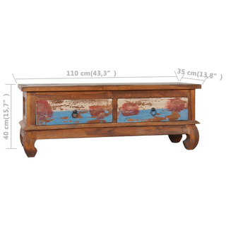 TV Cabinet 110x35x40 cm Reclaimed Teak Wood - Giant Lobelia