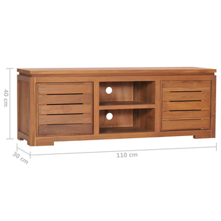 vidaXL TV Cabinet 110x30x40 cm Solid Teak Wood - Giant Lobelia