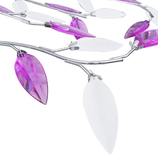 Ceiling Lamp with Acrylic Crystal Leaf Arms for 5 E14 Bulbs Purple - Giant Lobelia