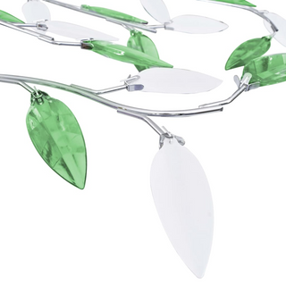 Ceiling Lamp with Acrylic Crystal Leaf Arms for 5 E14 Bulbs Green - Giant Lobelia