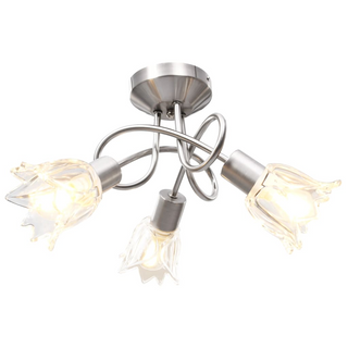 Ceiling Lamp with Transparent Glass Shades for 3 E14 Bulbs Tulip - Giant Lobelia