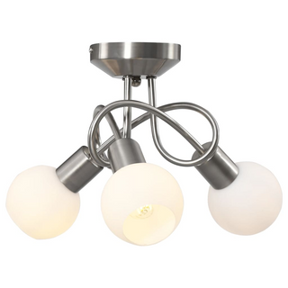 Ceiling Lamp with Ceramic Shades for 3 E14 Bulbs White Bowl - Giant Lobelia