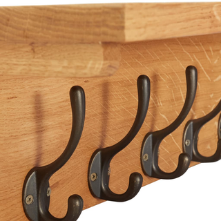 vidaXL Coat Rack 90x16x16 cm Solid Oak Wood - Giant Lobelia