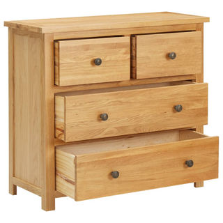 Chest of Drawers 80x35x75 cm Solid Oak Wood - Giant Lobelia