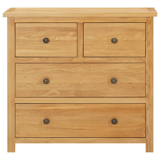 Chest of Drawers 80x35x75 cm Solid Oak Wood - Giant Lobelia