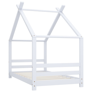 Kids Bed Frame White Solid Pine Wood 80x160 cm - Giant Lobelia