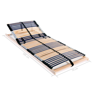 Slatted Bed Bases 2 pcs with 42 Slats 7 Zones 70x200 cm - Giant Lobelia