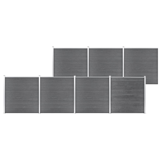 Garden Fence WPC 1218x186 cm Grey - Giant Lobelia