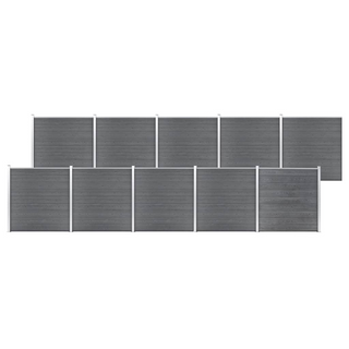 vidaXL Garden Fence WPC 1737x186 cm Grey - Giant Lobelia