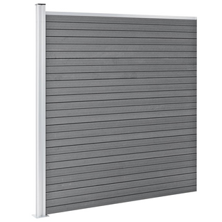 vidaXL Garden Fence WPC 1737x186 cm Grey - Giant Lobelia