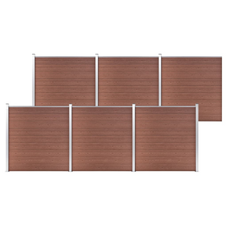 Garden Fence WPC 1045x186 cm Brown - Giant Lobelia