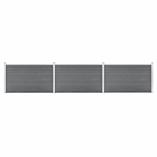 vidaXL Garden Fence WPC 526x106 cm Grey - Giant Lobelia