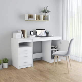 vidaXL Desk White 140x50x76 cm Engineered Wood - Giant Lobelia