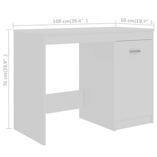 vidaXL Desk White 140x50x76 cm Engineered Wood - Giant Lobelia