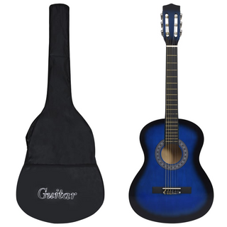 vidaXL Classical Guitar for Beginner with Bag Blue 3/4 36" - Giant Lobelia