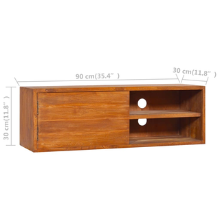 Wall-mounted TV Cabinet 180x30x30 cm Solid Teak Wood - Giant Lobelia