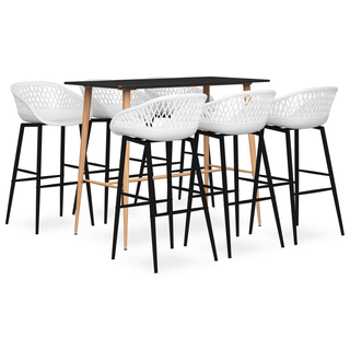 7 Piece Bar Set Black and White - Modern and Contemporary Design - Giant Lobelia