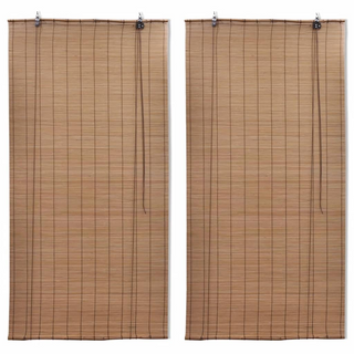 Bamboo Roller Blinds 2 pcs Brown 120 x 220 cm - Giant Lobelia