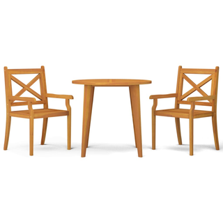 3 Piece Garden Dining Set Solid Wood Acacia - Giant Lobelia