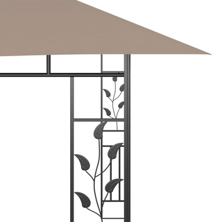 Gazebo with Mosquito Net&LED String Lights 4x3x2.73 m Taupe - Giant Lobelia