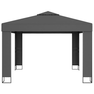 Gazebo with Double Roof&LED String Lights 3x3 m Anthracite - Giant Lobelia