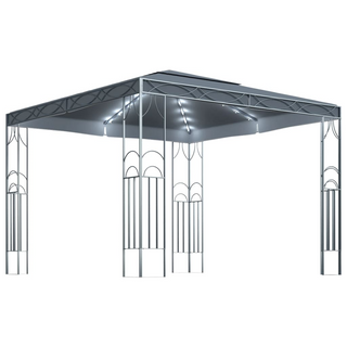 Gazebo with LED String Lights 300x300 cm Anthracite - Giant Lobelia