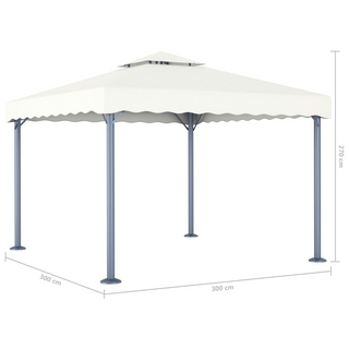 Gazebo with LED String Lights 300x300 cm Cream Aluminium - Giant Lobelia