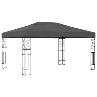 Gazebo with LED String Lights 3x4 m Anthracite Fabric - Giant Lobelia