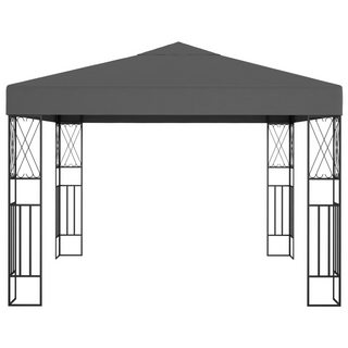 Gazebo with LED String Lights 3x3 m Anthracite Fabric - Giant Lobelia