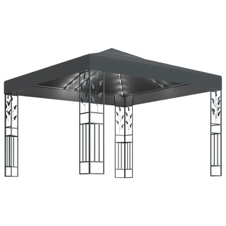 Gazebo with LED String Lights 3x3 m Anthracite - Giant Lobelia