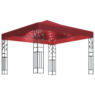 Gazebo with LED String Lights 3x3 m Wine Red - Giant Lobelia