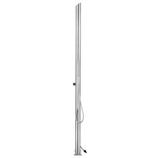 vidaXL Garden Shower with Brown Base 225 cm Stainless Steel - Giant Lobelia