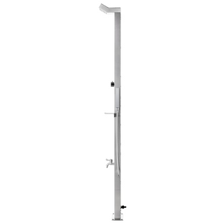 vidaXL Garden Shower with Grey Base 225 cm Stainless Steel - Giant Lobelia