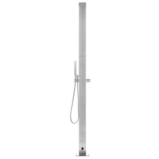 vidaXL Garden Shower with Grey Base 225 cm Stainless Steel - Giant Lobelia