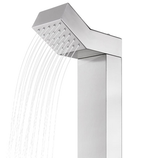 vidaXL Garden Shower with Grey Base 225 cm Stainless Steel - Giant Lobelia